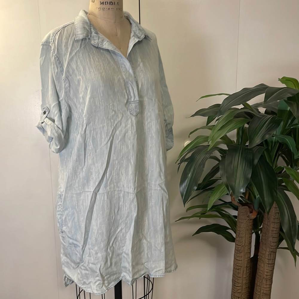 Philosophy short sleeve light blue heather midi dress with pockets - Picture 1 of 8